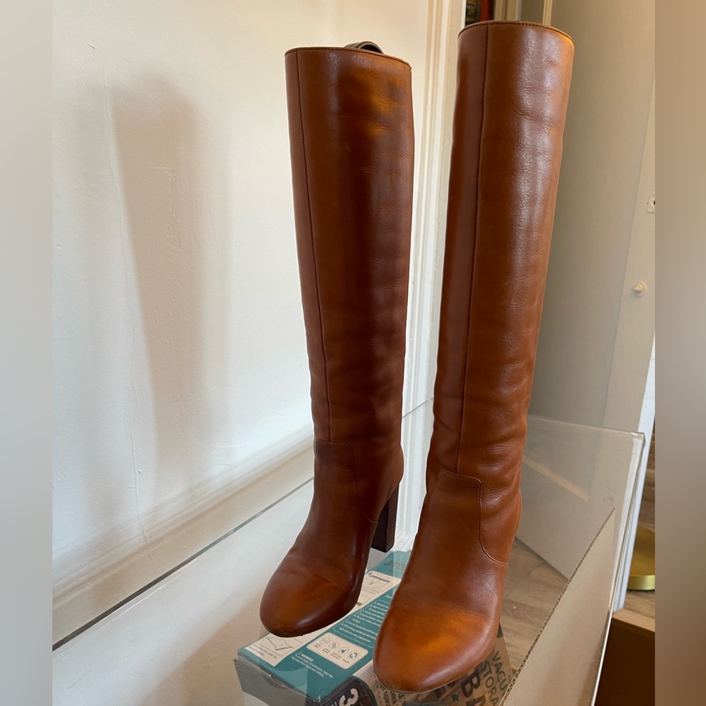 Loeffler Randall Chestnut Goldy Knee High Boot Size 6